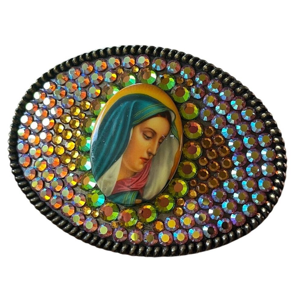Vintage y2k Tarina Tarantino Crystal Embellished Mother Mary Catholic Religious